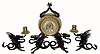 C.1900, French, Brass and Bronze, mantel set for the Asian market, dragon motif. 