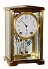 C.1913, Seth Thomas, ÒEMPIRE No. 307Ó, brass and glass, Òcrystal regulatorÓ, 8-day time and gong strike in a gilded case with porcelain dial. 