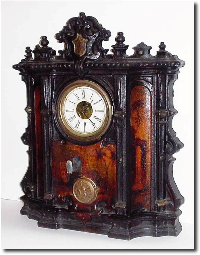 C.1852, Bristol Brass and Clock Co, 3 Cortlandt St, New York, a large and impressive 8-day iron front. — Antique Clocks Price Guide