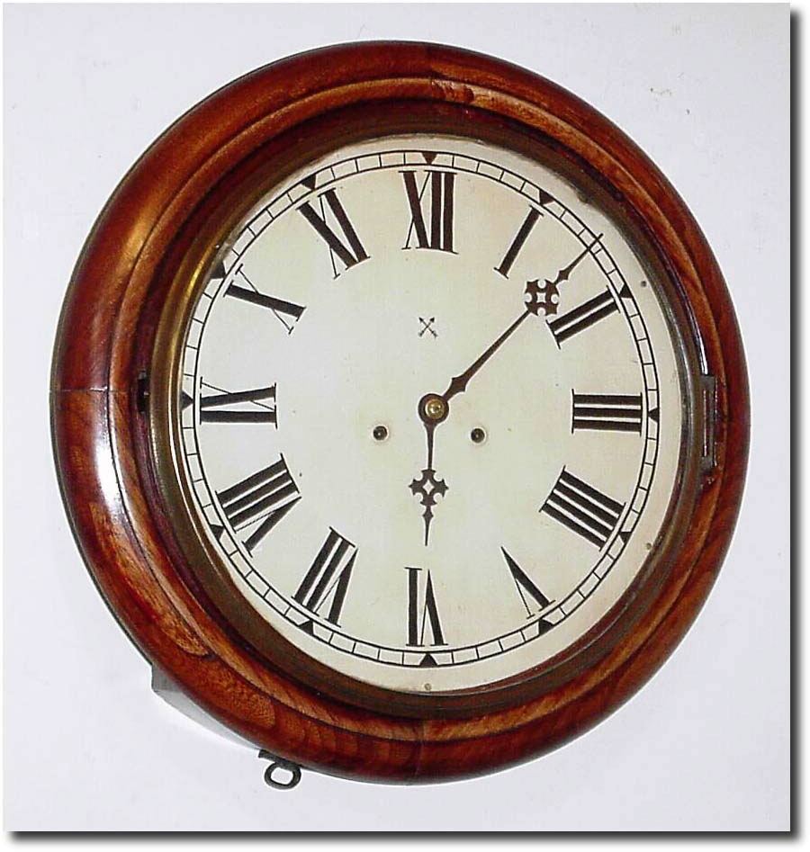 C.1910, German, Hamburg American Clock Co., round dial clock, 8-day, time and strike. — Antique Clocks Price Guide