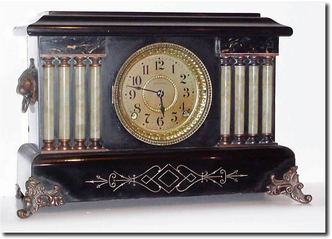 C.1898, Seth Thomas Adamantine Mantel clock in good, original condition. — Antique Clocks Price Guide