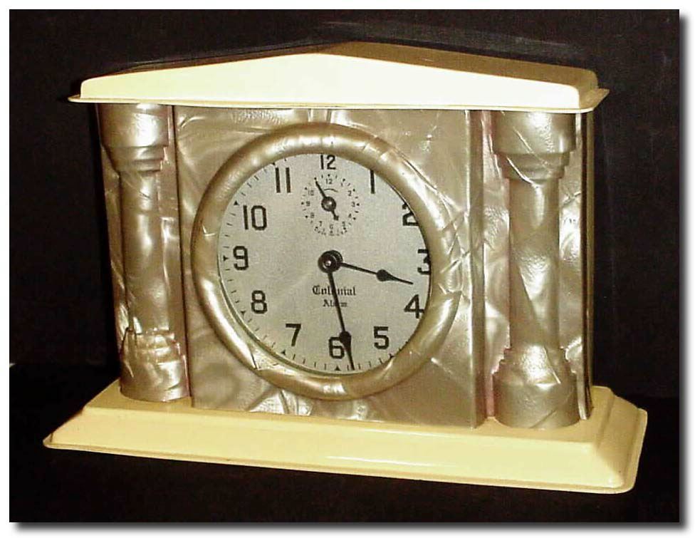 C.1842 (dated), Oliver Weldon, Bristol, Conn, 30-hour wooden works bevel front, as-found. — Antique Clocks Price Guide