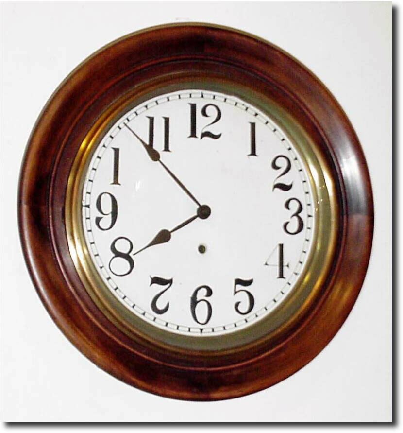 C.1910, An American 8-day Time Only Gallery clock, 11' dial. — Antique Clocks Price Guide