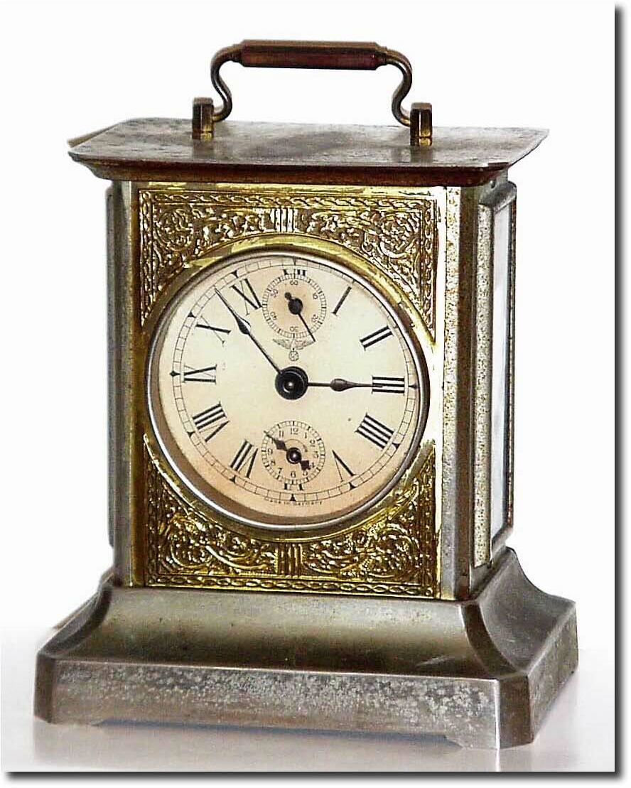 C.1910, German, Friederick Mauthe and Son, musical alarm clock in very good original condition. — Antique Clocks Price Guide