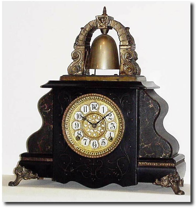 C.1900, Wm.L. Gilbert, "Curfew', in generally very good condition. — Antique Clocks Price Guide