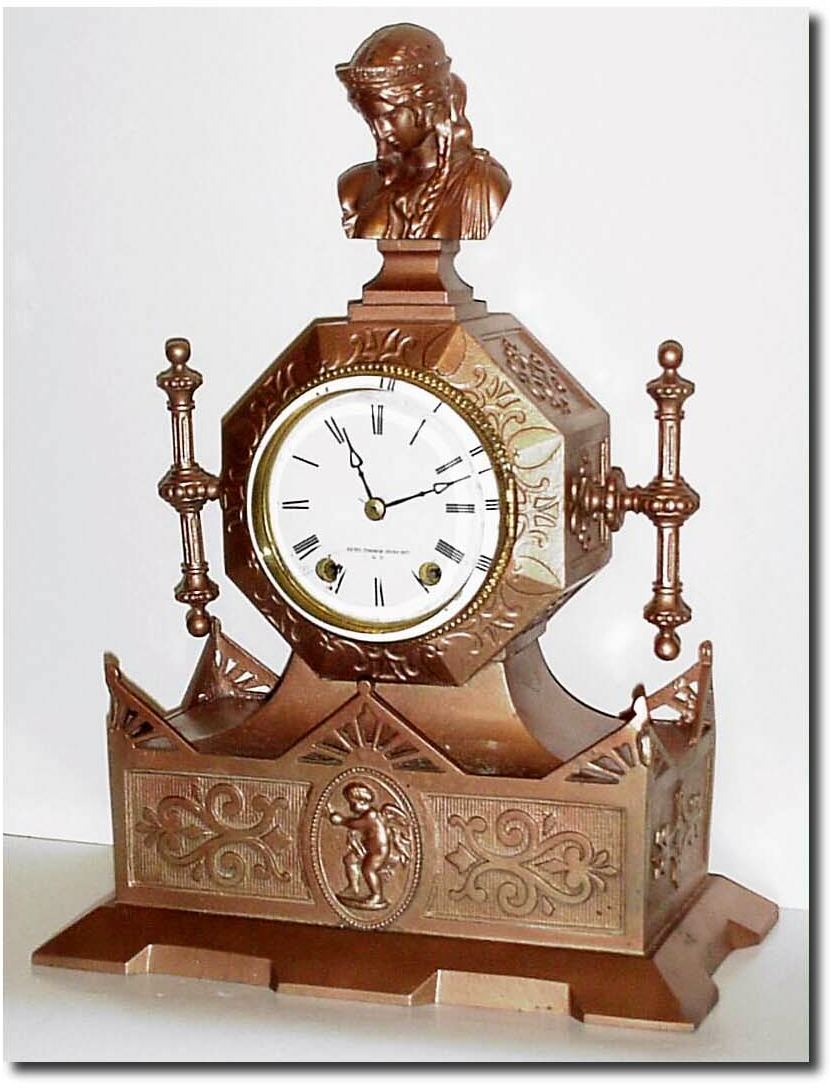 C.1876, Seth Thomas Sons, and Co., New York,"Pattern No. 8013' figural clock. — Antique Clocks Price Guide