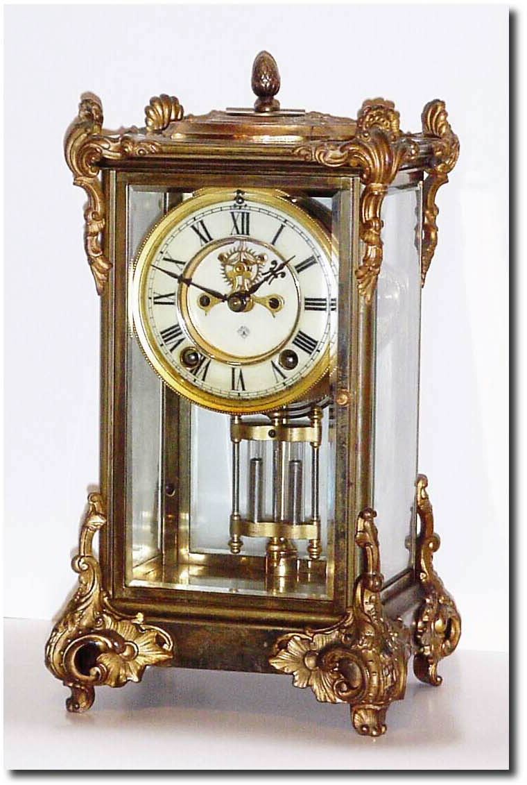 C.1901, Ansonia "Marquise' Crystal regulator in running order. — Antique Clocks Price Guide