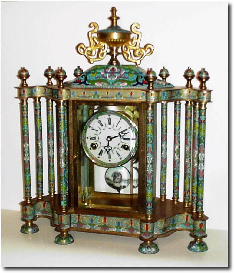C.1980, Chinese (People"s Republic), repro-duction cloisonne crystal regulator, as found, serial number 26. — Antique Clocks Price Guide