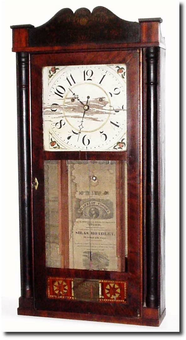C.1830, Silas Hoadley, Plymouth Conn, "Franklin Clock', time and strike, long case. — Antique Clocks Price Guide