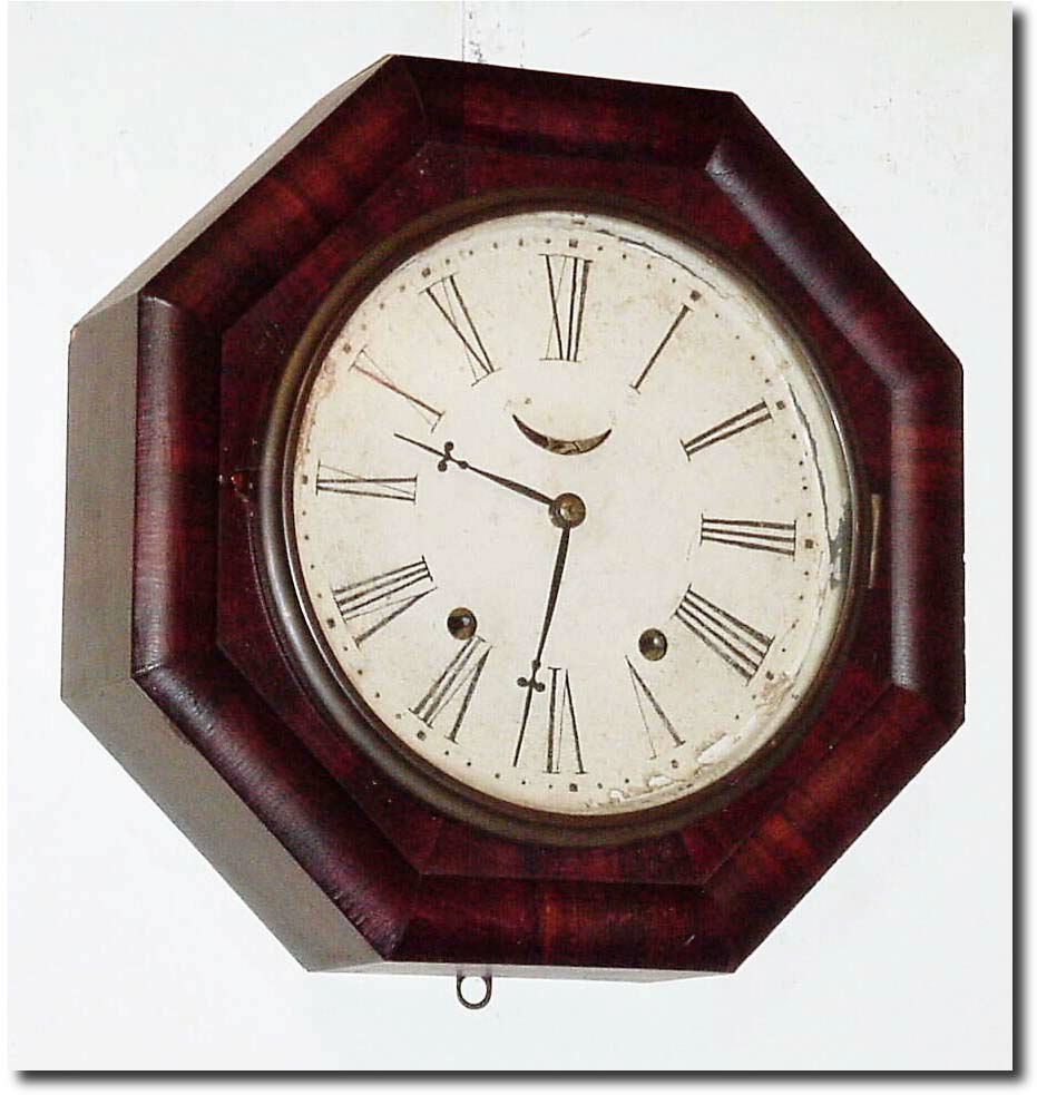 C.1875, Wm.L. Gilbert "Patent Marine Timepiece', in a rosewood veneered octagon case. — Antique Clocks Price Guide