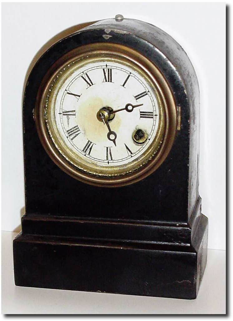 C.1868, Terry Clock Co., Waterbury, Conn, smallest iron timepiece with original dial, hands and bezel. — Antique Clocks Price Guide