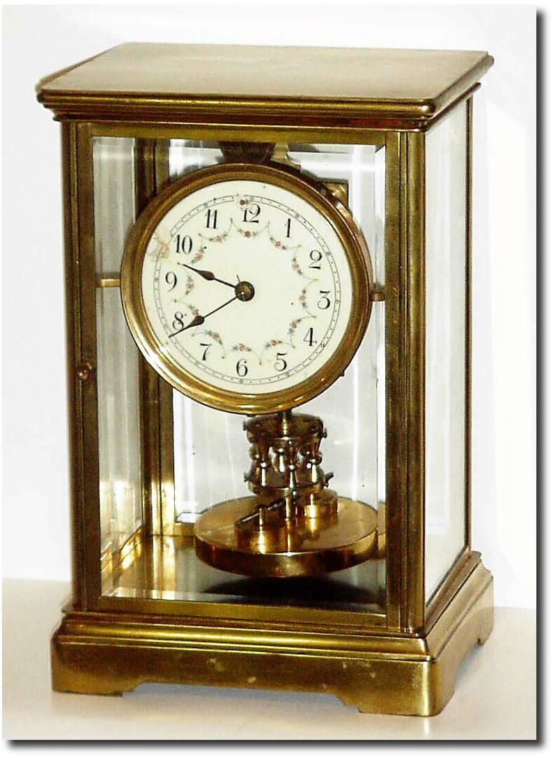 C.1905, German, "Crystal' 400-Day clock in a four glass case. — Antique Clocks Price Guide