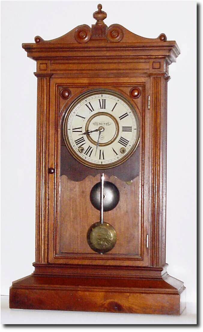 C.1885, Seth Thomas "Greek' in walnut, as-found. — Antique Clocks Price Guide
