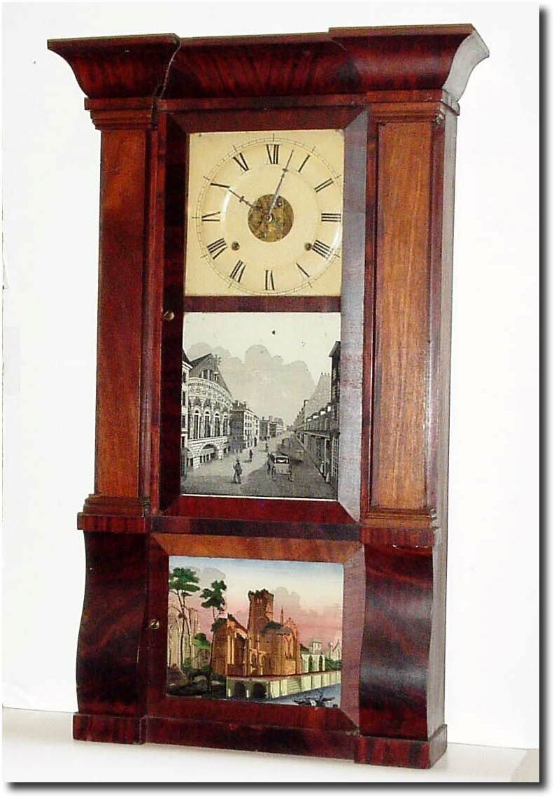 C.1855, J.C. Brown (Forestville Mfg), with an overpaste label of S. Cables, 384 Grand, New York. — Antique Clocks Price Guide