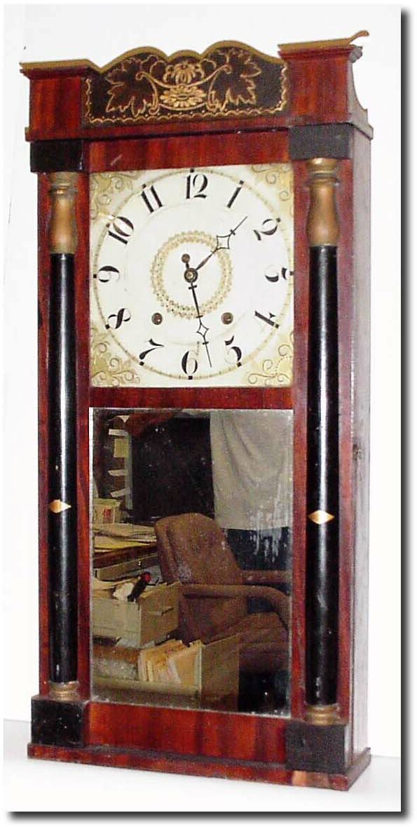 C.1829. E. and G.W. Bartholomew, Bristol, Conn, 30 hour WW, stenciled column and splat, with restorations. — Antique Clocks Price Guide