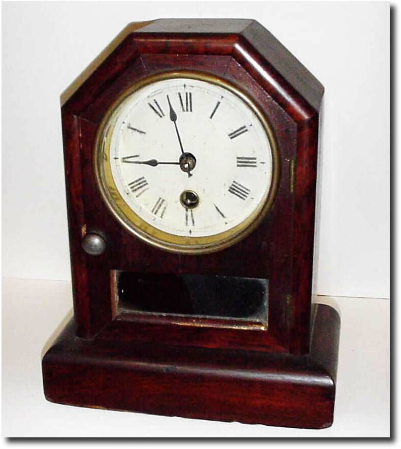 C.1868, Seth Thomas, Mini "Octagon Top' rosewood cottage clock, as-found. — Antique Clocks Price Guide