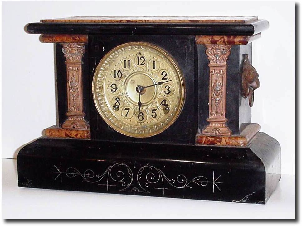 C.1900, Seth Thomas, Adamantine, Black and Tan, as-found. — Antique Clocks Price Guide