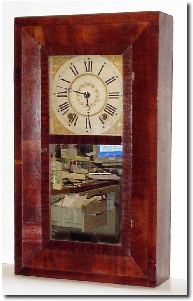 C.1835, Unmarked Beveled Front, as-found. — Antique Clocks Price Guide