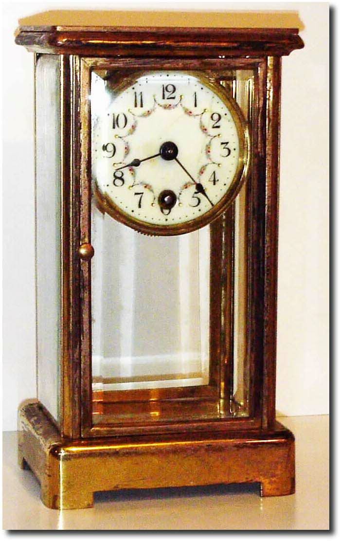 C.1900, German, Hamburg-American Clock Co., Mini crystal regulator, as-found. — Antique Clocks Price Guide