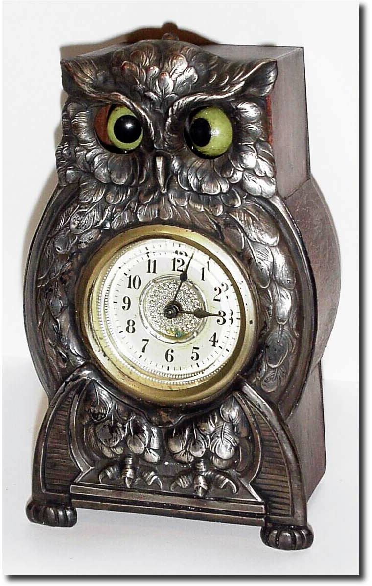 C.1910, German, Blinking Cross Eyed Owl in excellent original condition and running as well. — Antique Clocks Price Guide