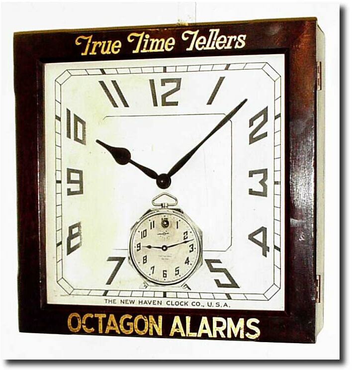 C.1920, New Haven "12 Inch Balcony" Advertising "True Time Teller" alarms by New Haven. — Antique Clocks Price Guide