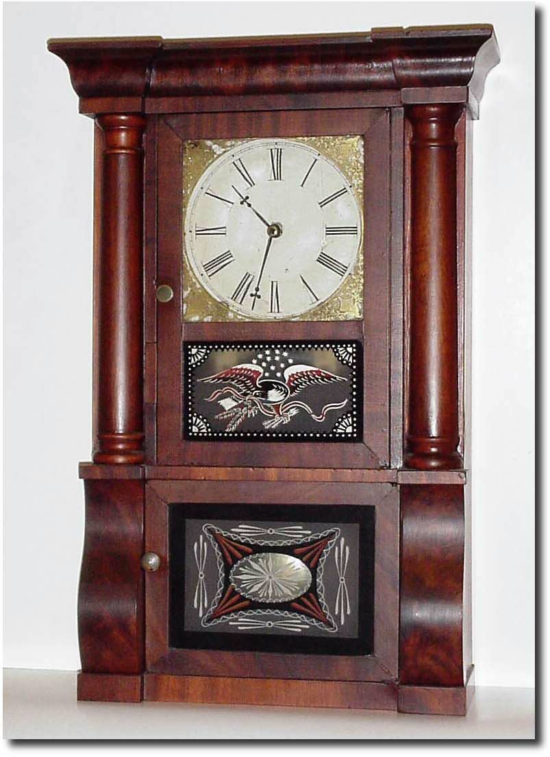 C.1855, Daniel Pratt and Son, Reading, Mass, miniature column and cornice, restored. — Antique Clocks Price Guide