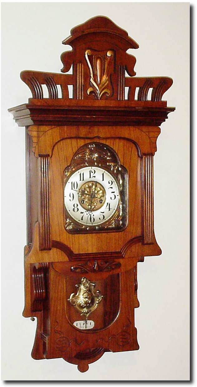 C.1900, German, Art Nouveau, "Berliner' wall clock in exceptional original condition. — Antique Clocks Price Guide