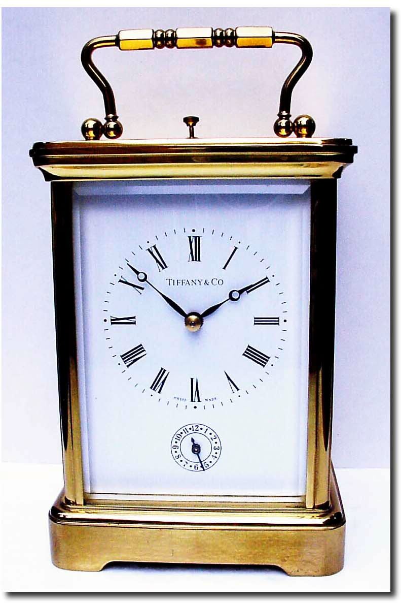 C.1978 (dated slip), Swiss, for Tiffany, Carriage Clock, time, strike, repeat and alarm, in good original condition and working order. — Antique Clocks Price Guide