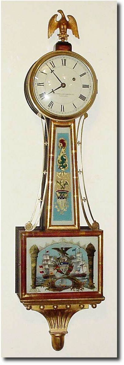 C.1925, Herschede Clock Co., Cincinnati, Ohio, "Willard' model weight driven banjo in good original condition. — Antique Clocks Price Guide