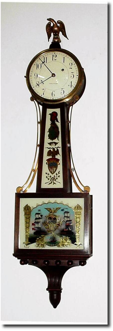 C.1925, Waltham Clock Co., Willard No. 1500, weight driven banjo in excellent original condition. — Antique Clocks Price Guide