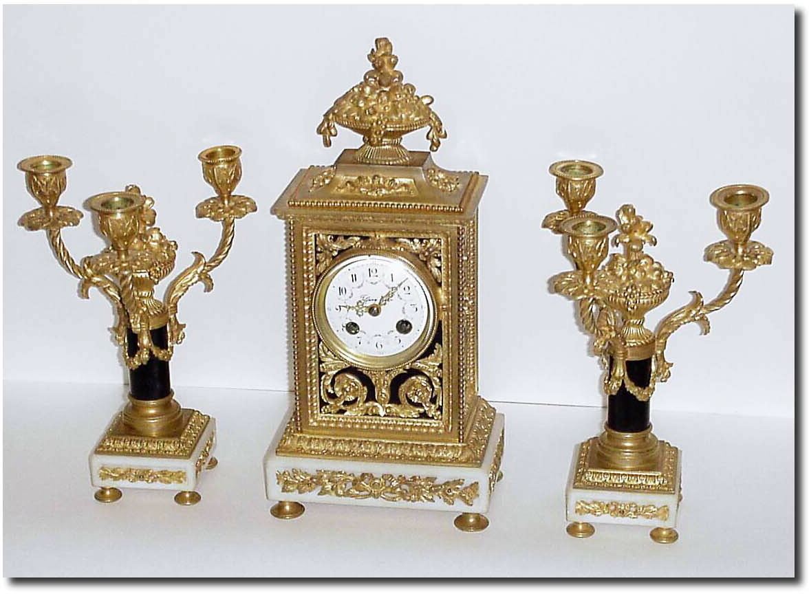 C.1890, Tiffany and Co., New York (signed on both dial and movement), a very good French 3-piece mantel set. — Antique Clocks Price Guide