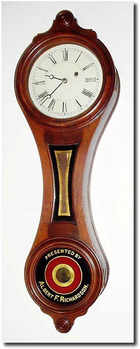 C.1880. E. Howard and Co., Boston "Regulator No. 10', figure eight walnut wall clock in very good condition. — Antique Clocks Price Guide