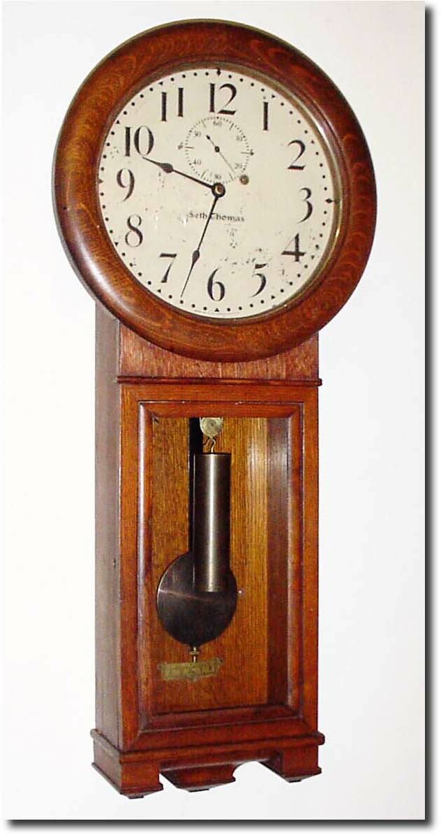 C.1895, Seth Thomas, "Regulator No. 2' in oak, and in very good original condition. — Antique Clocks Price Guide