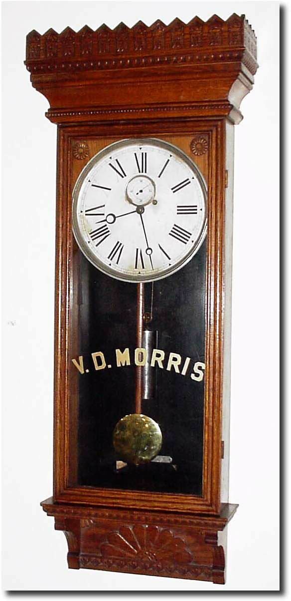 C.1901, Wm.L. Gilbert, "Regulator No. 14' in oak and in excellent original condition. — Antique Clocks Price Guide