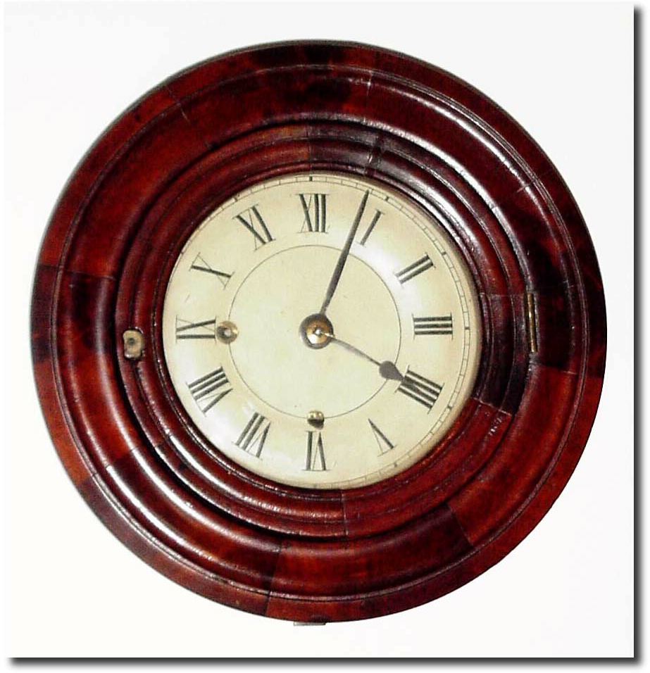 C.1850, Marine Clock Co., rare miniature gallery timepiece in mahogany. — Antique Clocks Price Guide