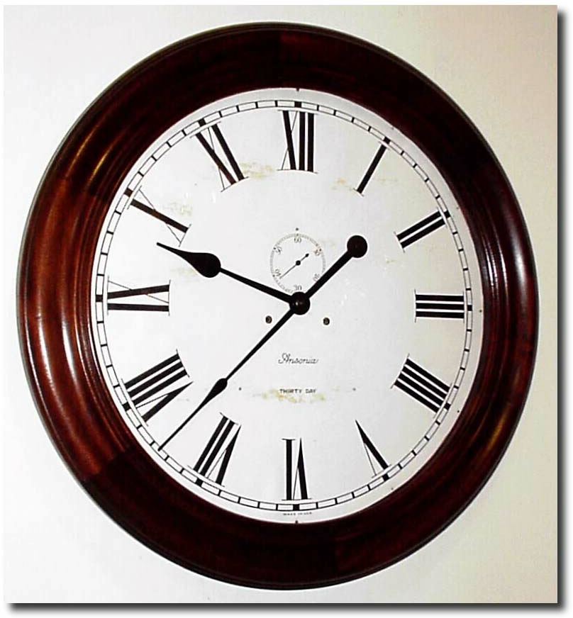 C.1914, Ansonia Clock Co, "24 Inch Gallery' in mahogany and in very nice restored condition. — Antique Clocks Price Guide