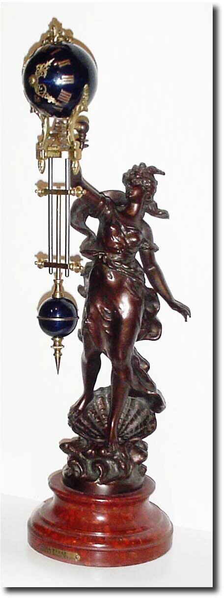 C.1895, French, Mini, Bronzed Spelter Swinging Mystery Timepiece in superior original condition. — Antique Clocks Price Guide