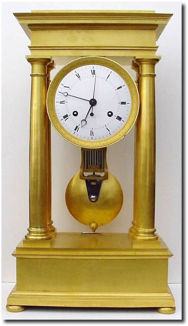 C.1840, French, Empire Style Ormolu Mantel clock in outstanding original condition. — Antique Clocks Price Guide