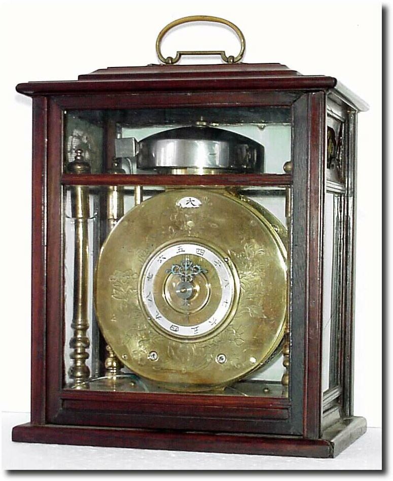 C.1865, Japanese, Bracket Clock, in a rosewood case with sliding front and rear panels. — Antique Clocks Price Guide