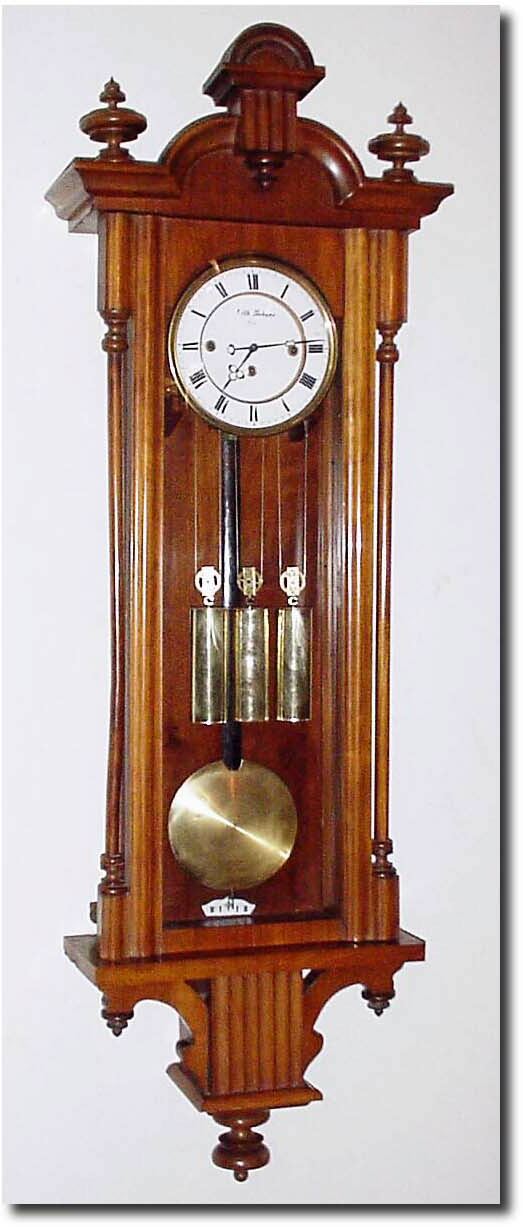 C.1875, Austrian, 3-Weight Grand Sonnerie wall clock in walnut in good original condition. — Antique Clocks Price Guide