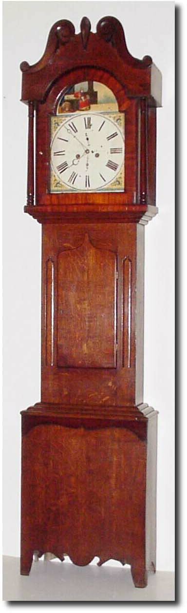 C.1840, Scottish, Tall Clock, 8-Day, painted dial, in a mixed woods case, in generally good condition. — Antique Clocks Price Guide