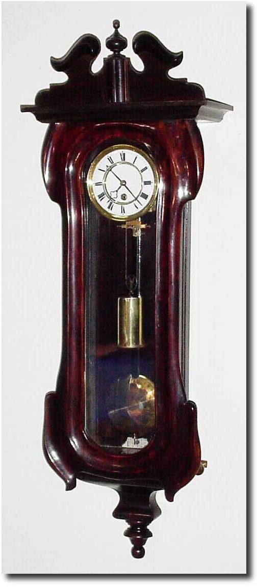 C.1860, Austrian "Mini Vienna Regulator', one weight wall clock in a serpentine case and in very good original condition, freshly cleaned and in running order. — Antique Clocks Price Guide