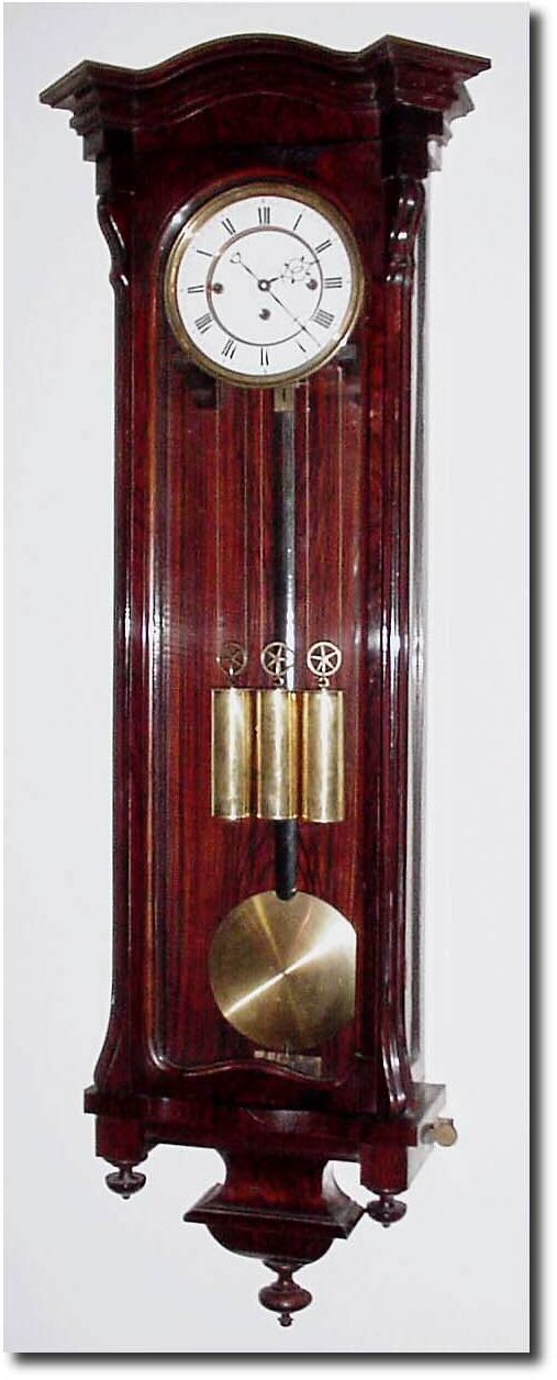 C.1855, Austrian, Late Biedermeier, 3-weight, Grand Sonnerie wall clock in very good original condition. — Antique Clocks Price Guide
