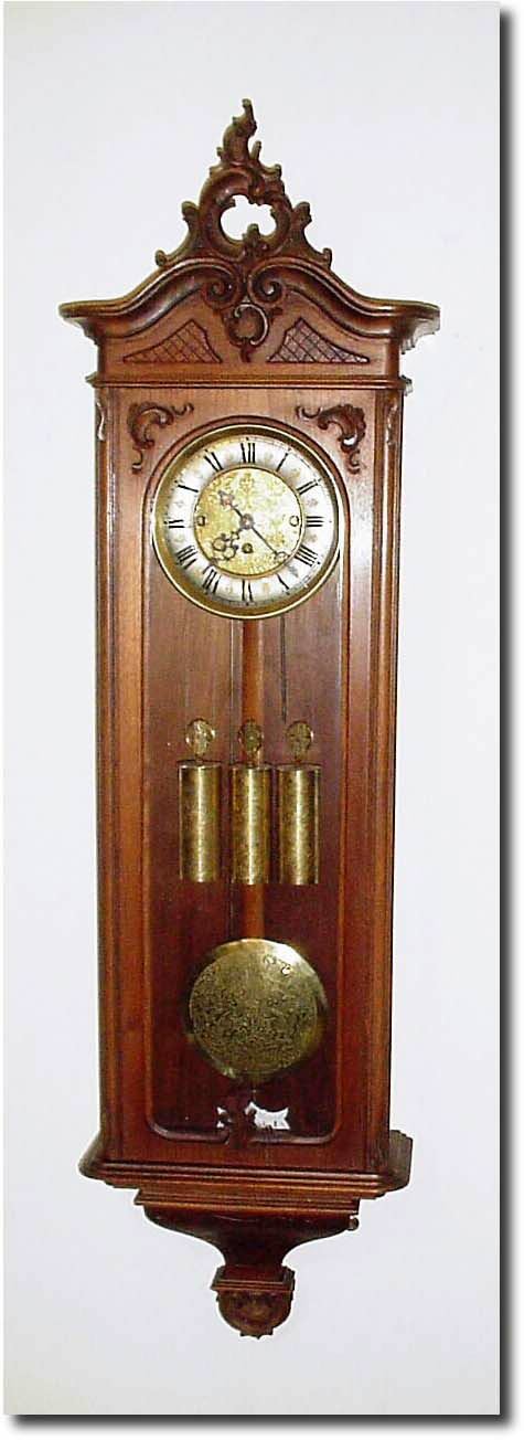 C.1890, German, Gustav Becker, 3-Weight Grand Sonnerie in a walnut Baroque case with slender lines and delicate carving. — Antique Clocks Price Guide