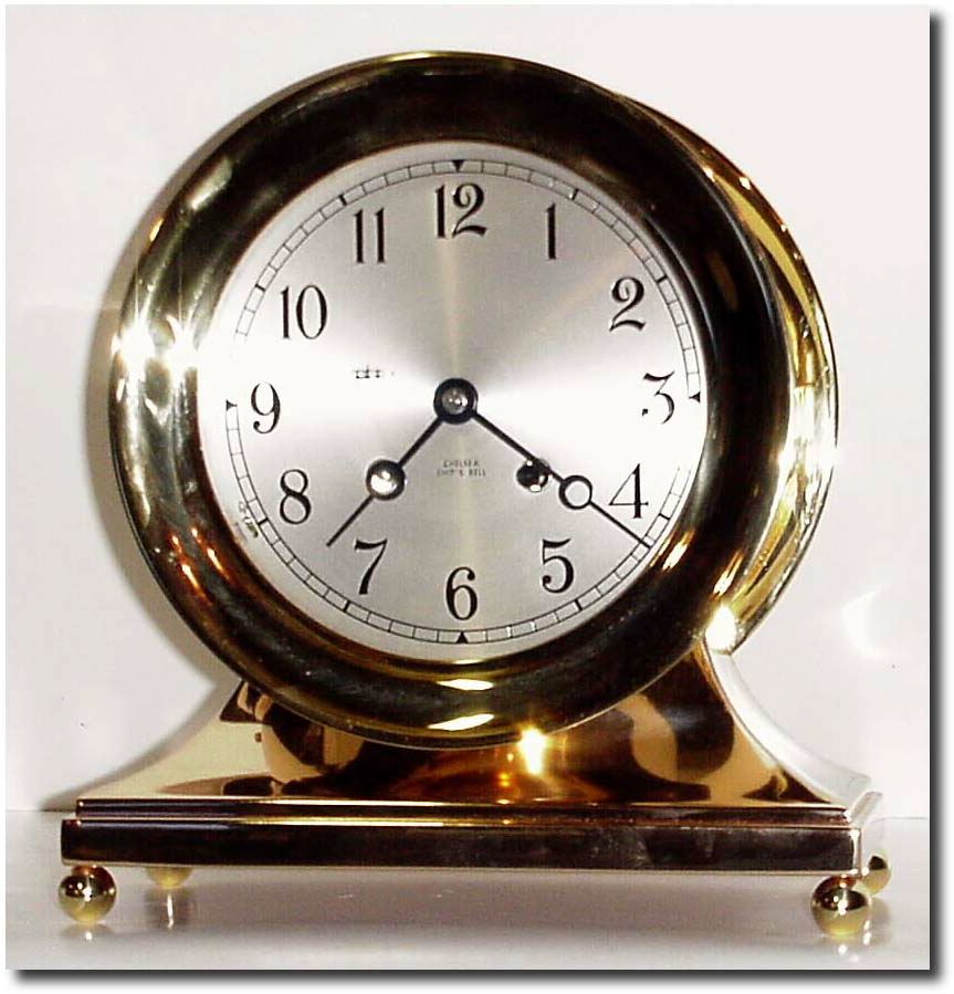 C.1949, Chelsea, Ship"s Bell on Base with Ball Feet, just restored at the Chelsea factory. Serial number 558043. — Antique Clocks Price Guide