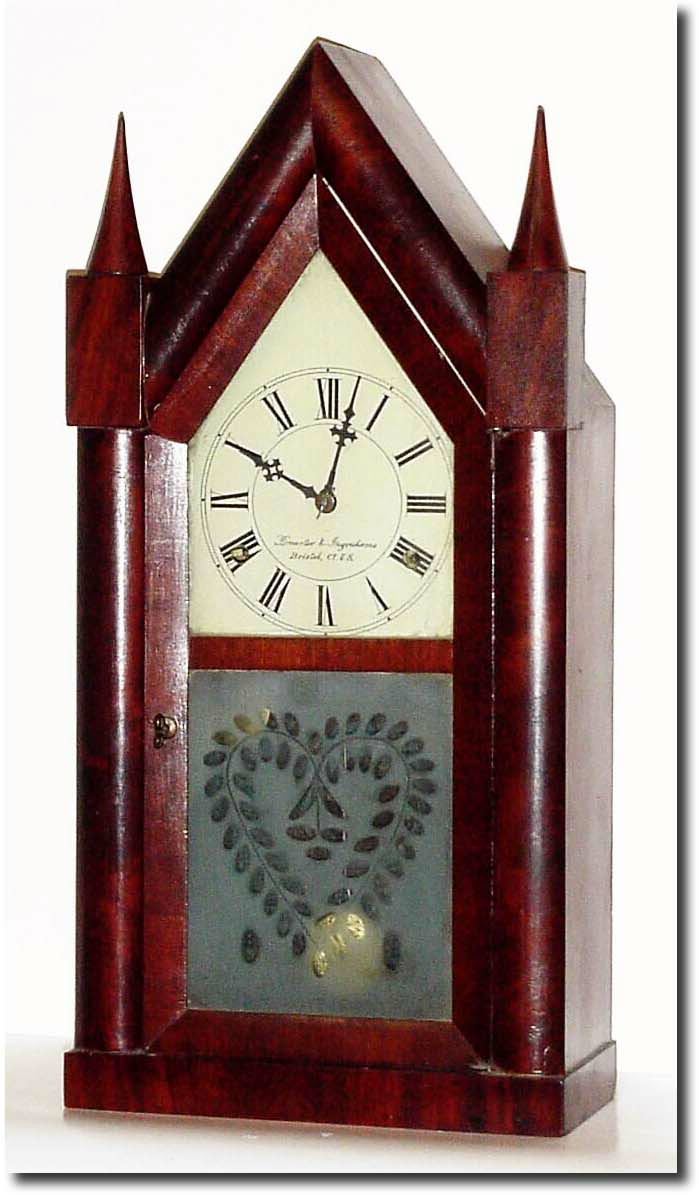 C.1845, Brewster and Ingrahams, Fusee steeple, 30-hour, full size in excellent restored condition. — Antique Clocks Price Guide