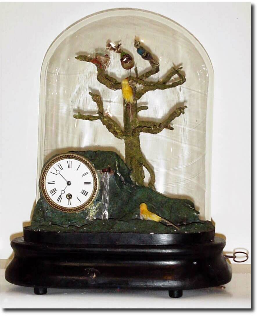 C.1880, French, Automaton and Clock, a Small Bird display under dome. — Antique Clocks Price Guide