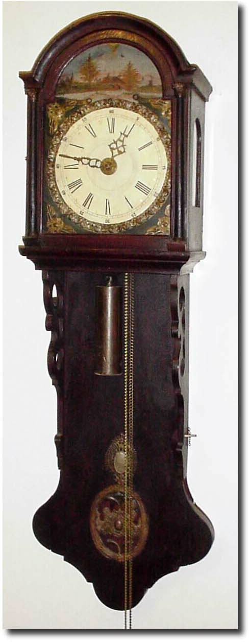 C.1840, Dutch Staartklok also called "tail' clocks or "hood' clocks in the States. — Antique Clocks Price Guide