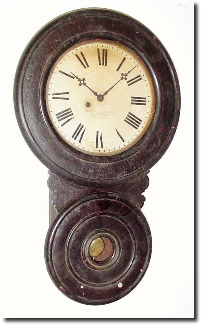 C.1900, Somers Clock Co, 304 Broadway, N.Y., a figure 8 clock that never had any advertising on it. — Antique Clocks Price Guide