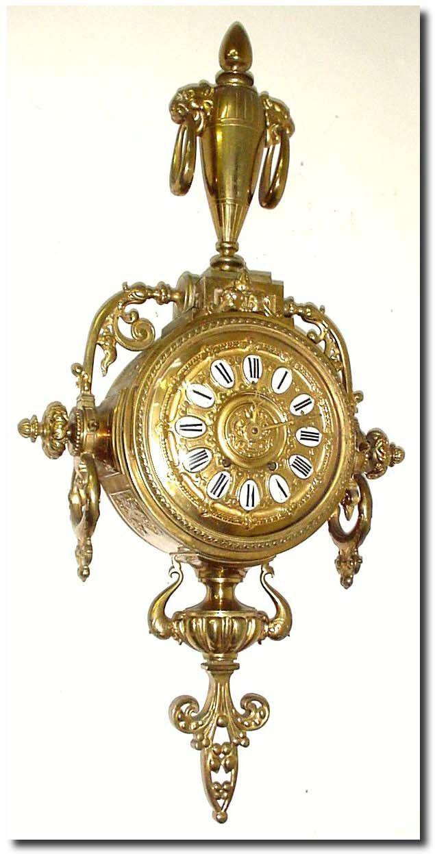 C.1885, French, a Large and Heavy Brass Cartel clock in very good condition. — Antique Clocks Price Guide